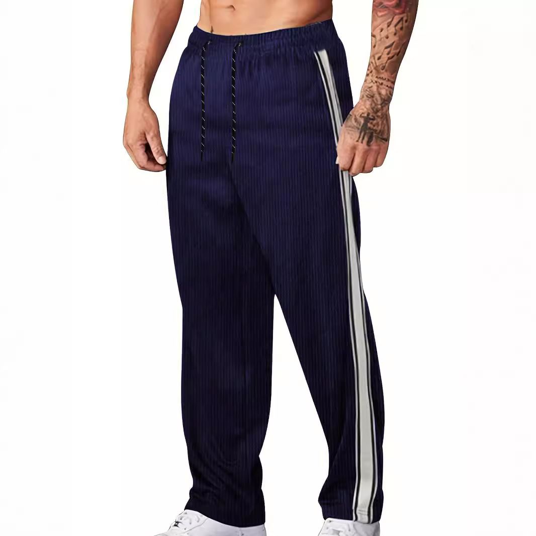 Corduroy Striped Lounge Pants - Relaxed Fit Athletic Trousers NDF-00024