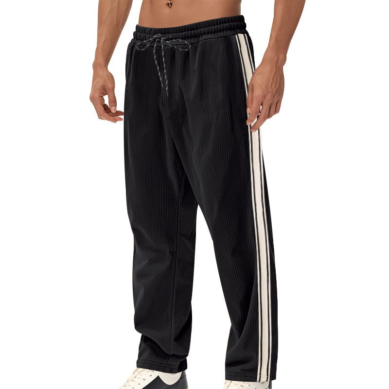 Corduroy Striped Lounge Pants - Relaxed Fit Athletic Trousers NDF-00024