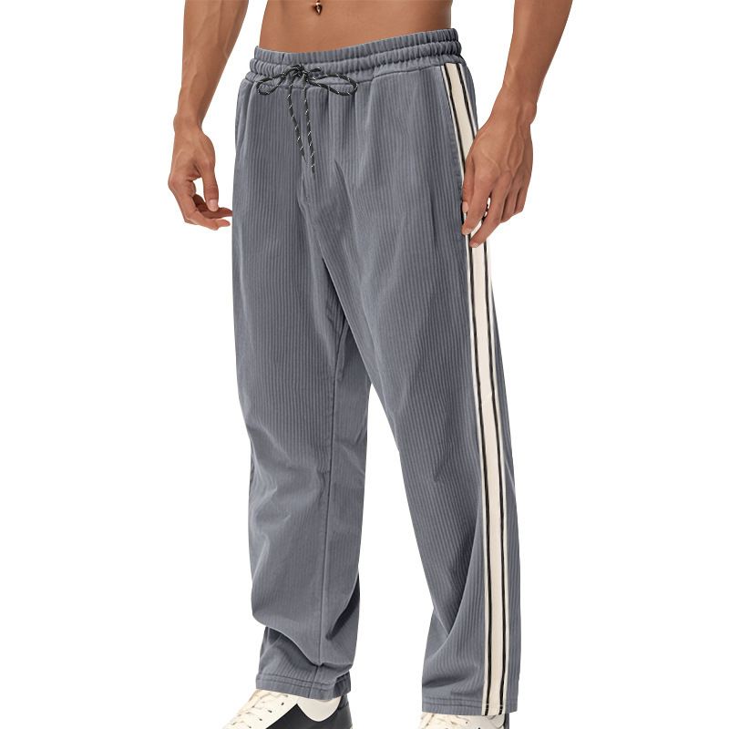 Corduroy Striped Lounge Pants - Relaxed Fit Athletic Trousers NDF-00024