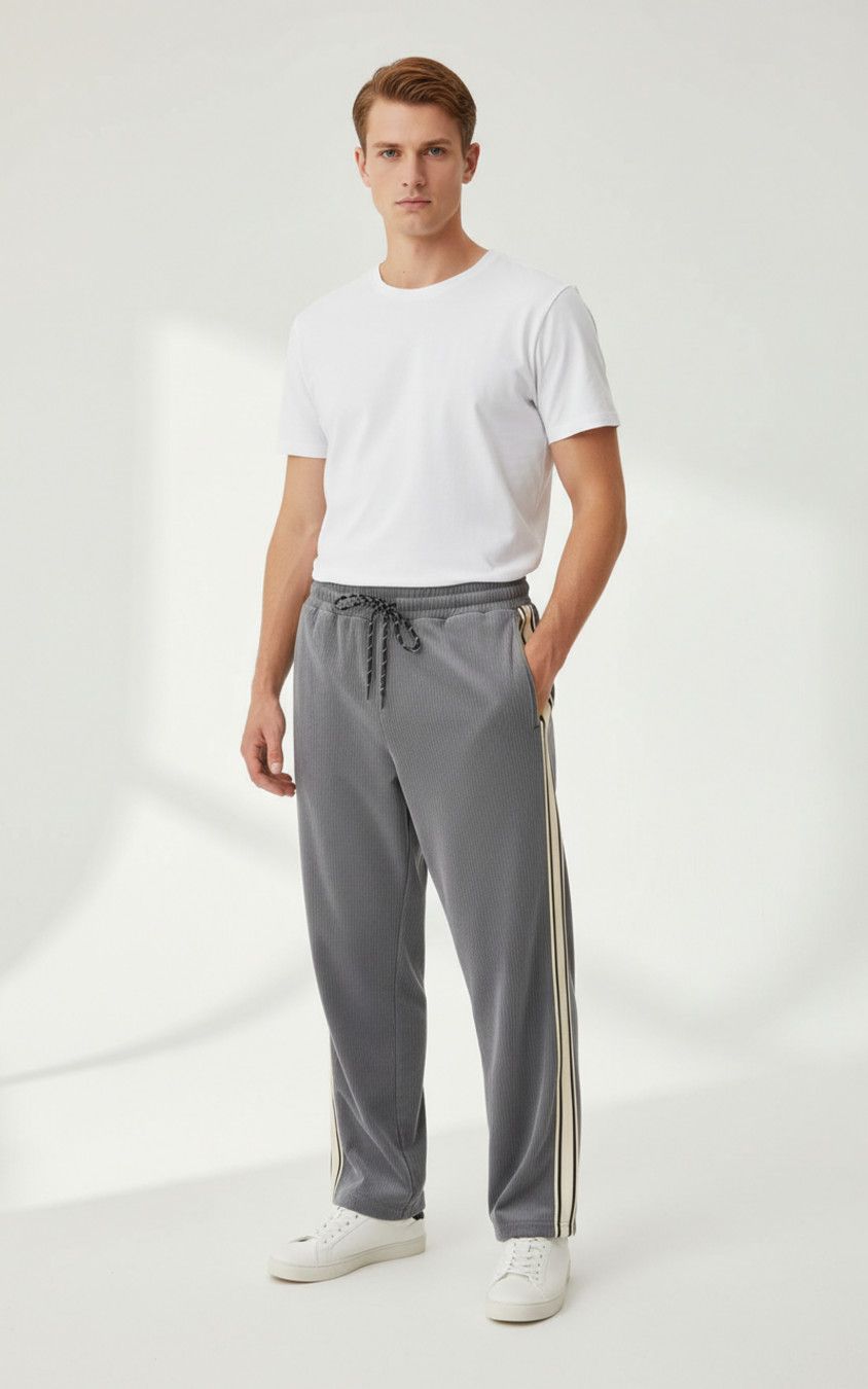 Corduroy Striped Lounge Pants - Relaxed Fit Athletic Trousers NDF-00024