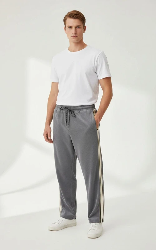 Corduroy Striped Lounge Pants - Relaxed Fit Athletic Trousers NDF-00024