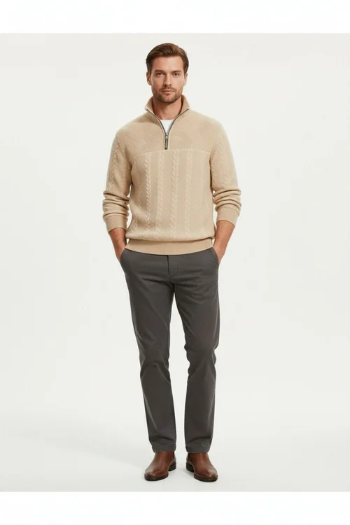 Retro Knit Pullover Sweatshirt - American Style, Relaxed Fit NDF-00027