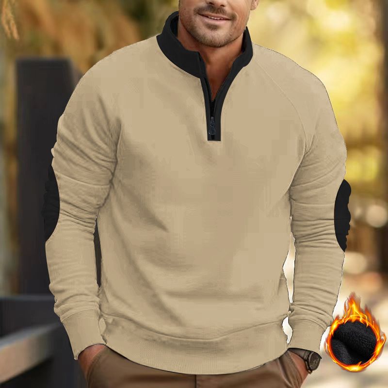 Embroidered Fleece Pullover Sweatshirt Long Sleeve NDF-00029