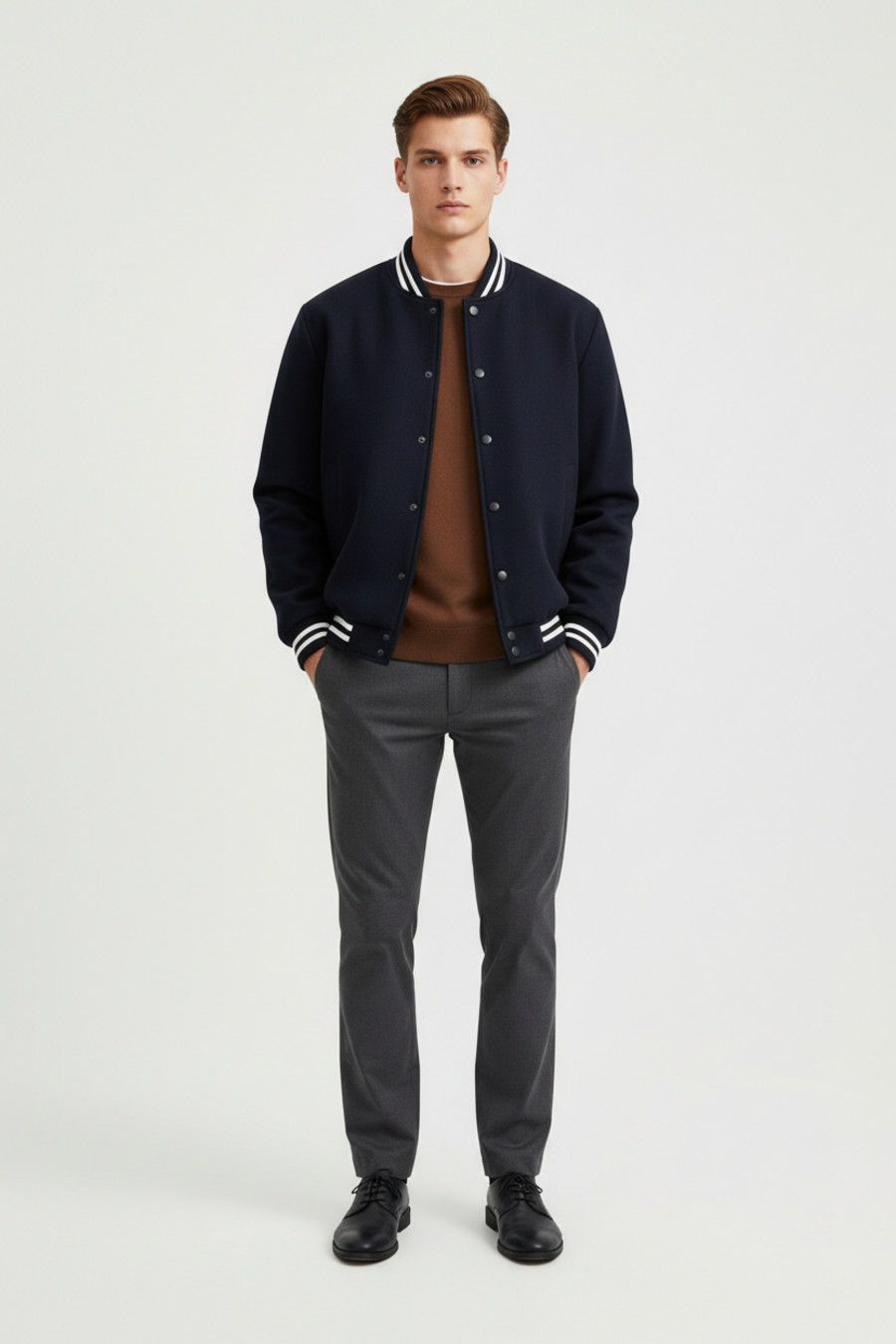 Men's Fleece Baseball Suit - American Style Winter Tracksuit NDF-00060