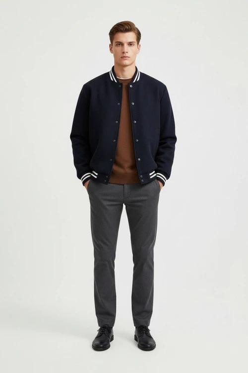 Men's Fleece Baseball Suit - American Style Winter Tracksuit NDF-00060