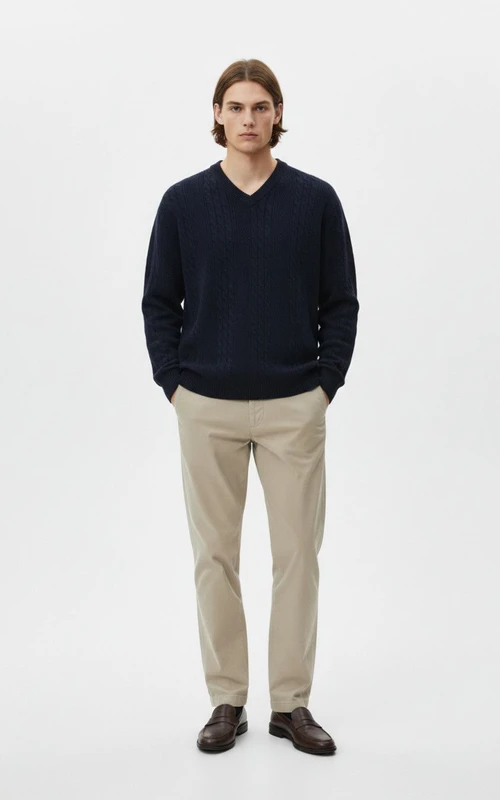 Jacquard Knit Sweatshirt Men's Long Sleeve Pullover Top NDF-00031