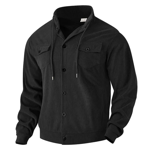 Giacca da uomo in velluto a coste con colletto, stile vintage, multitasche, abbigliamento da lavoro NDF-00023