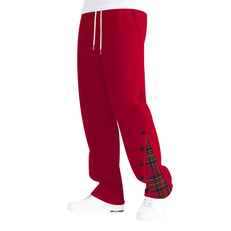 Men's Heavyweight Fleece Sweatpants Patchwork Casual Athletic Pants NDF-00029
