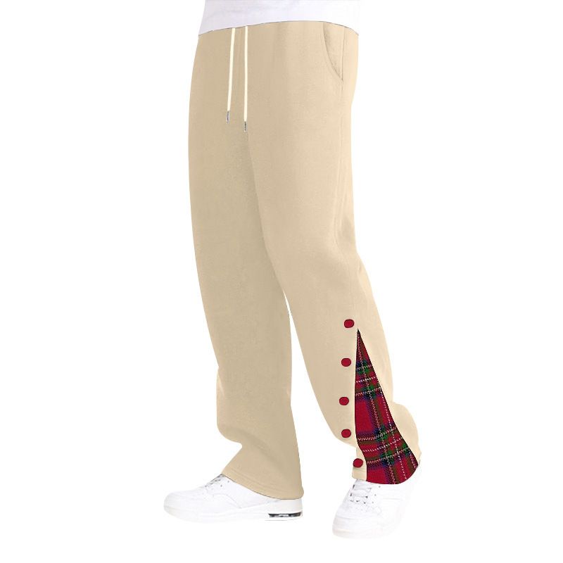 Men's Heavyweight Fleece Sweatpants Patchwork Casual Athletic Pants NDF-00029