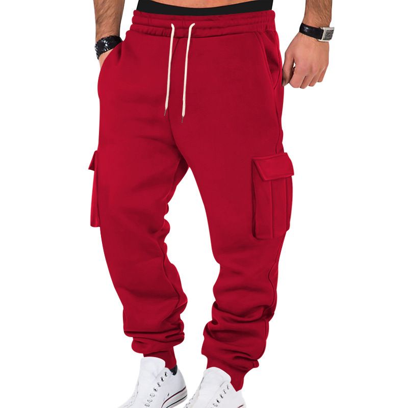 Pantalones deportivos cargo para hombre, largos y deportivos con múltiples bolsillos, NDF-00030