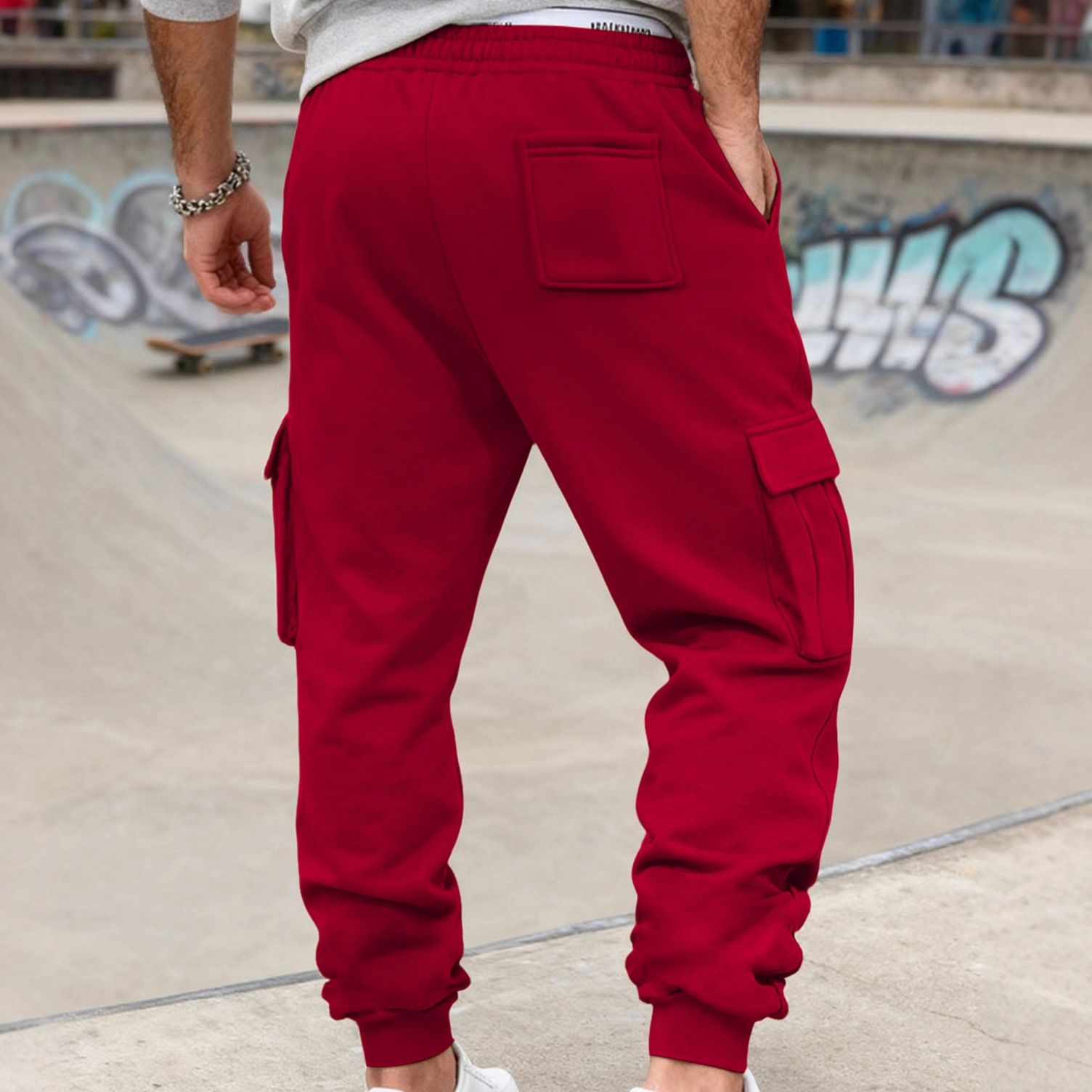 Pantalones deportivos cargo para hombre, largos y deportivos con múltiples bolsillos, NDF-00030