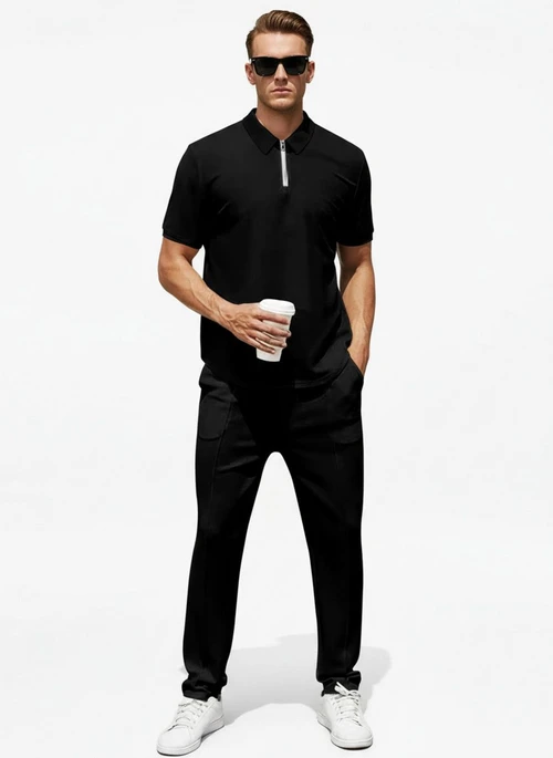 Polyester Men's Tracksuit Summer Zipper Lightweight Athletic Set NDF-00070