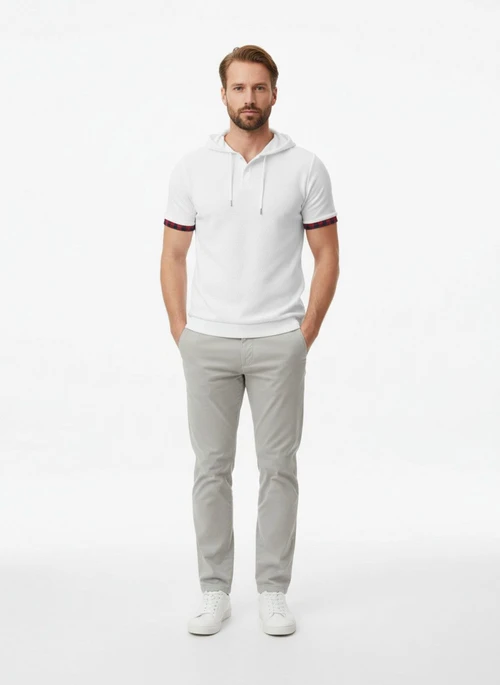 Waffle Knit Men's Hoodie Shorts Set - Summer Casual Activewear NDF-00071