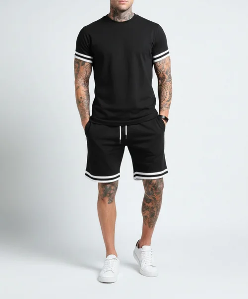 Ensemble T-shirt et short d'été pour homme, vêtements de sport décontractés NDF-00072