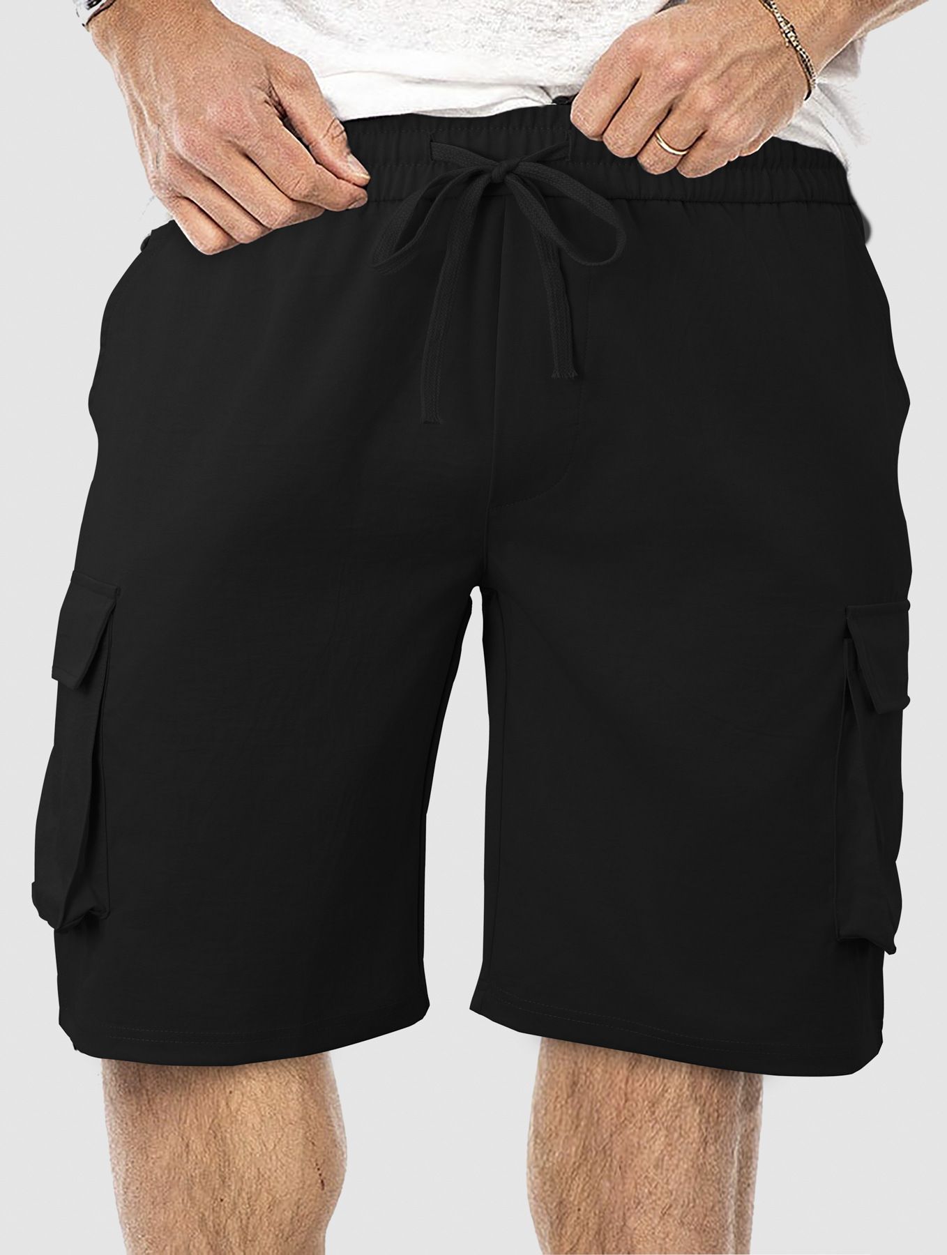 Pantalones cortos cargo de verano para hombre, transpirables, holgados, con múltiples bolsillos, NDF-00012