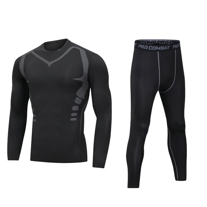 Fitness Suit for Men: Slim Fit Quick-Drying Compression Sportswear T-shirt & Leggings Set