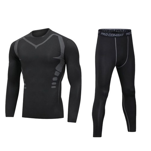 Fitness Suit for Men: Slim Fit Quick-Drying Compression Sportswear T-shirt & Leggings Set