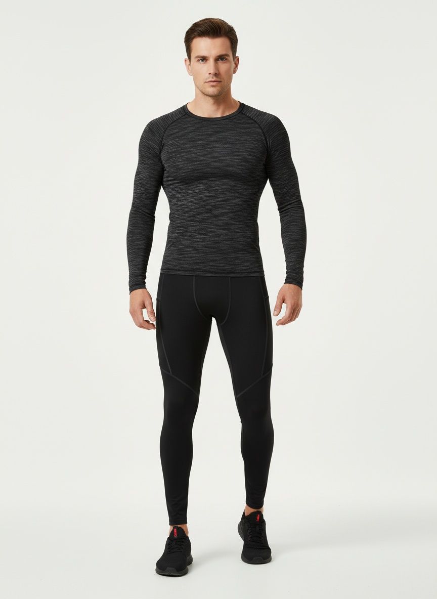 Fitness Suit for Men: Slim Fit Quick-Drying Compression Sportswear T-shirt & Leggings Set