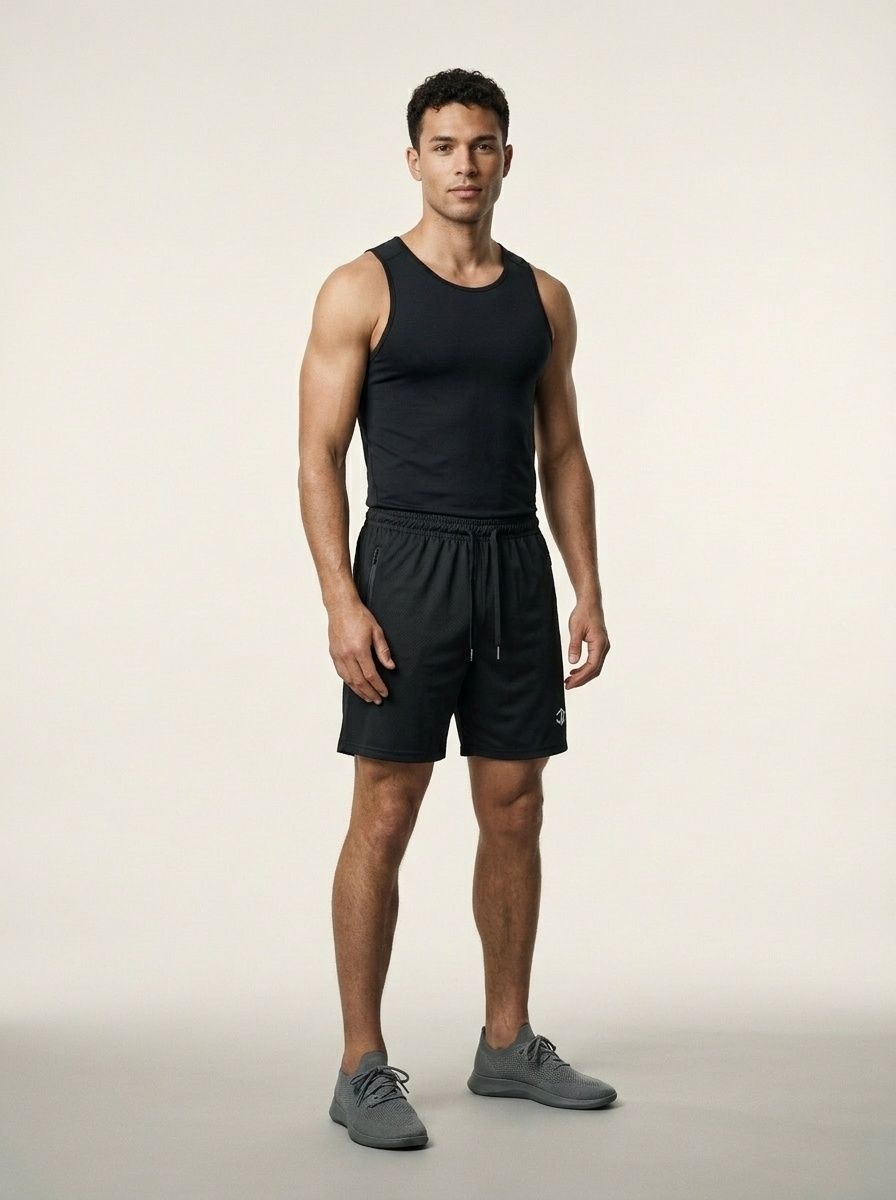 Athletic Fit Quick-Dry Summer Training Shorts for Men with Zipper Pockets