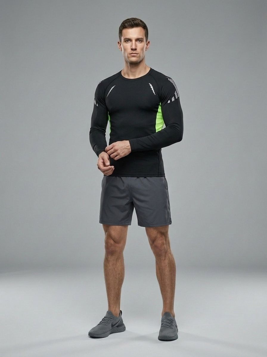 QuickdryTraining Long Sleeves T-Shirt for Men: High Elasticity Performance & Wicking Function