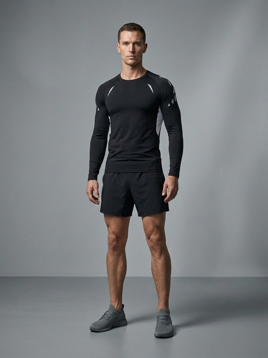 QuickdryTraining Long Sleeves T-Shirt for Men: High Elasticity Performance & Wicking Function