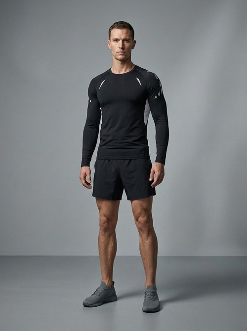 QuickdryTraining Long Sleeves T-Shirt for Men: High Elasticity Performance & Wicking Function