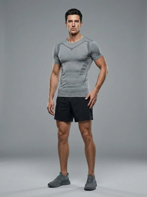 Slim Fit Performance Running T-Shirt for Men with Quick-Dry High Elasticity