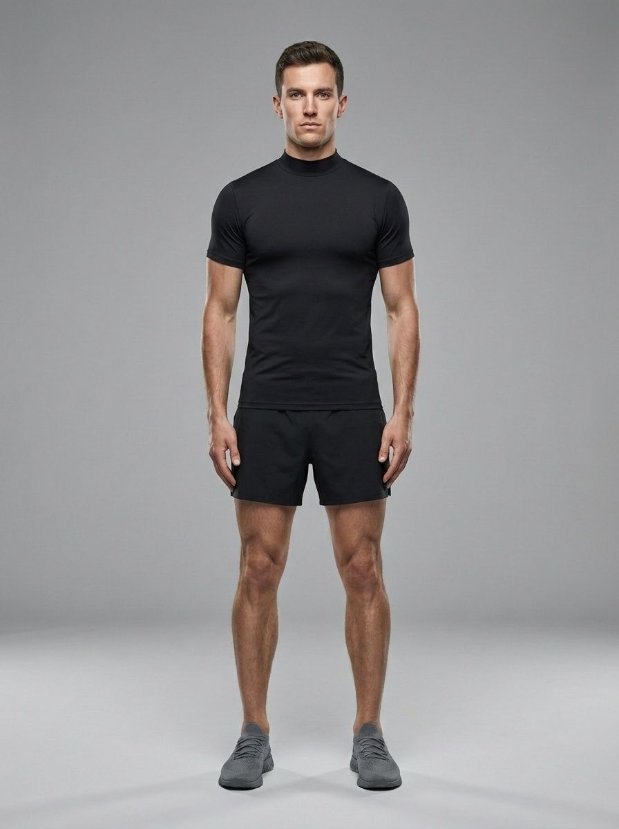 Mock Neck Quick-Dry Summer Sportswear T-Shirt for Men: Breathable Casual Outdoor Performance