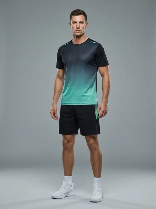 Ensemble t-shirt à manches courtes et short de sport d'été ample à séchage rapide pour hommes