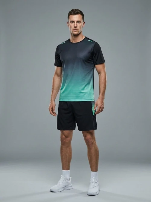 Loose Fit Quick-Drying Summer Sportswear Short Sleeve Tee & Shorts Set for Men