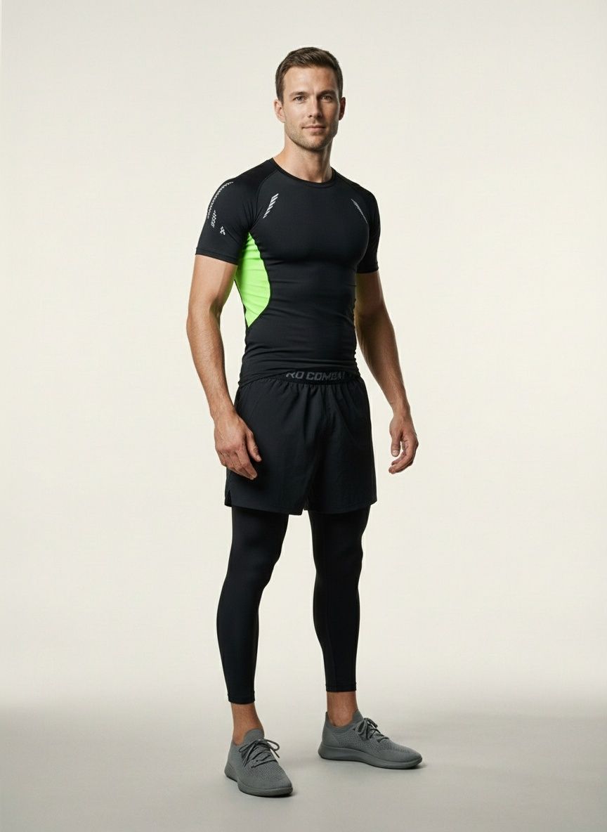 Quick-Drying 4-Piece Training Set for Men: High Elasticity Fitness and Basketball Sportswear