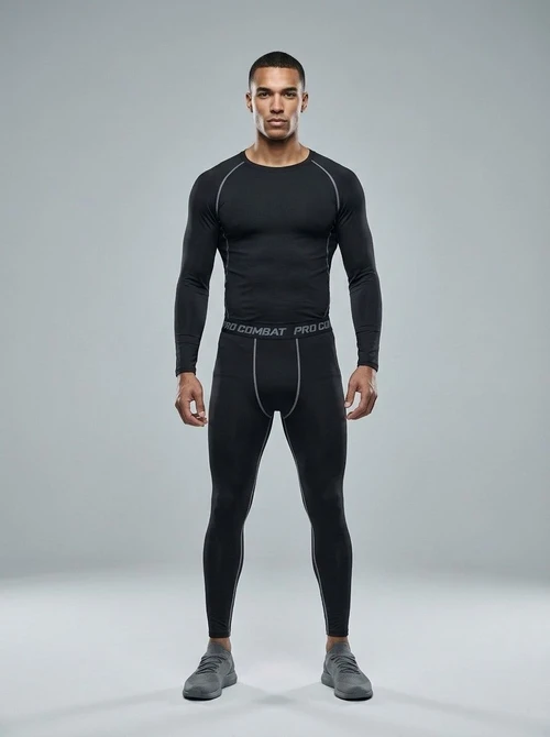 Quick-Drying 4-Piece Training Set for Men: High Elasticity Fitness and Basketball Sportswear