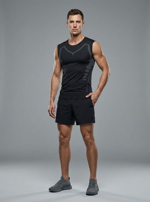 Slim Fit Performance Running Vest for Men with Quick-Dry High Elasticity