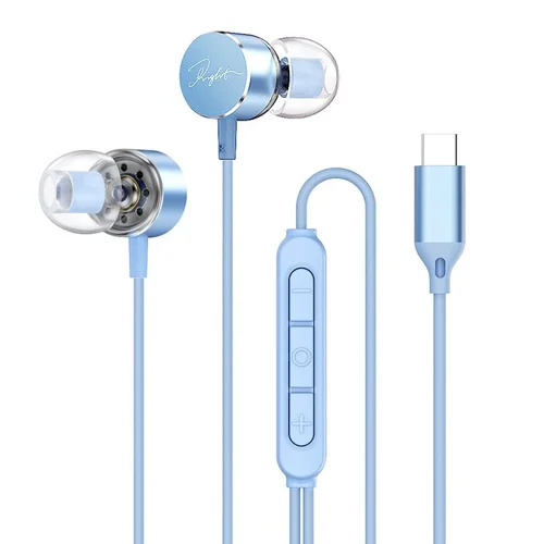 Wired In-Ear Earbuds with In-Line Mic & Volume Control, 10mm Deep Bass Drivers, 3.5mm / USB-C