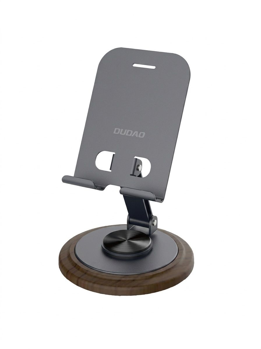 F17M Foldable Metal Phone & Tablet Stand, 360° Rotation, 180° Adjustable Angle, Gunmetal