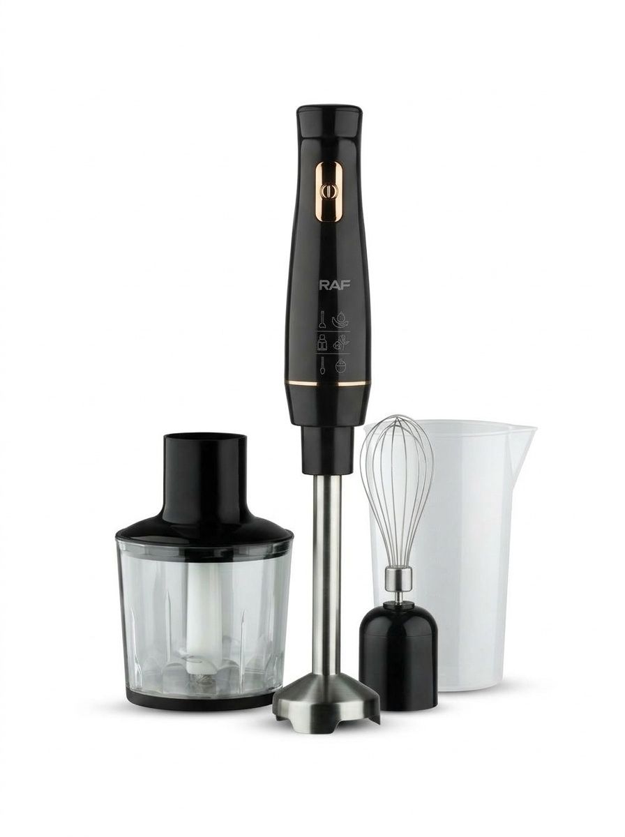 RAF 4-in-1 Stabmixer-Set – 800 W Schwarz/Weiß