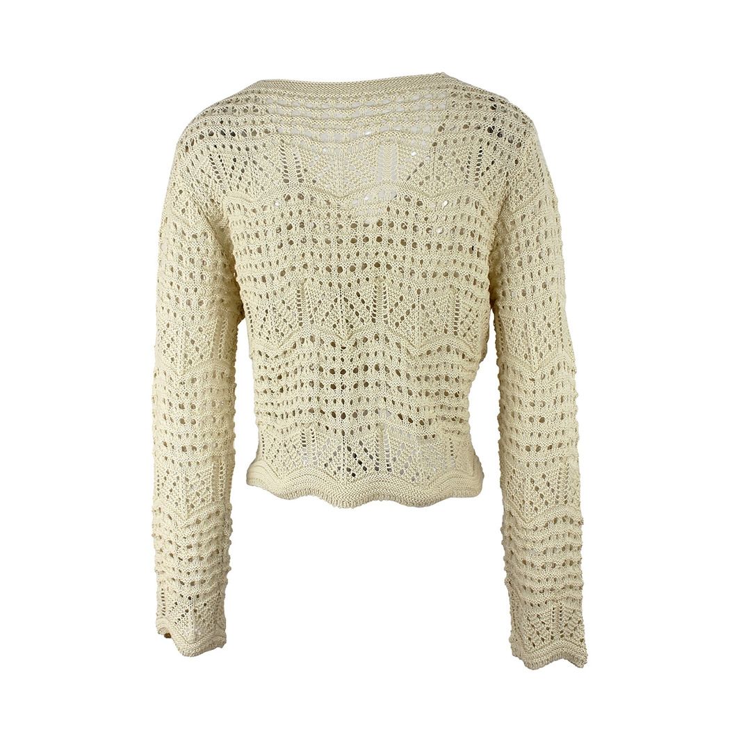 Cotton Crochet Beach Cover Up Long Sleeve