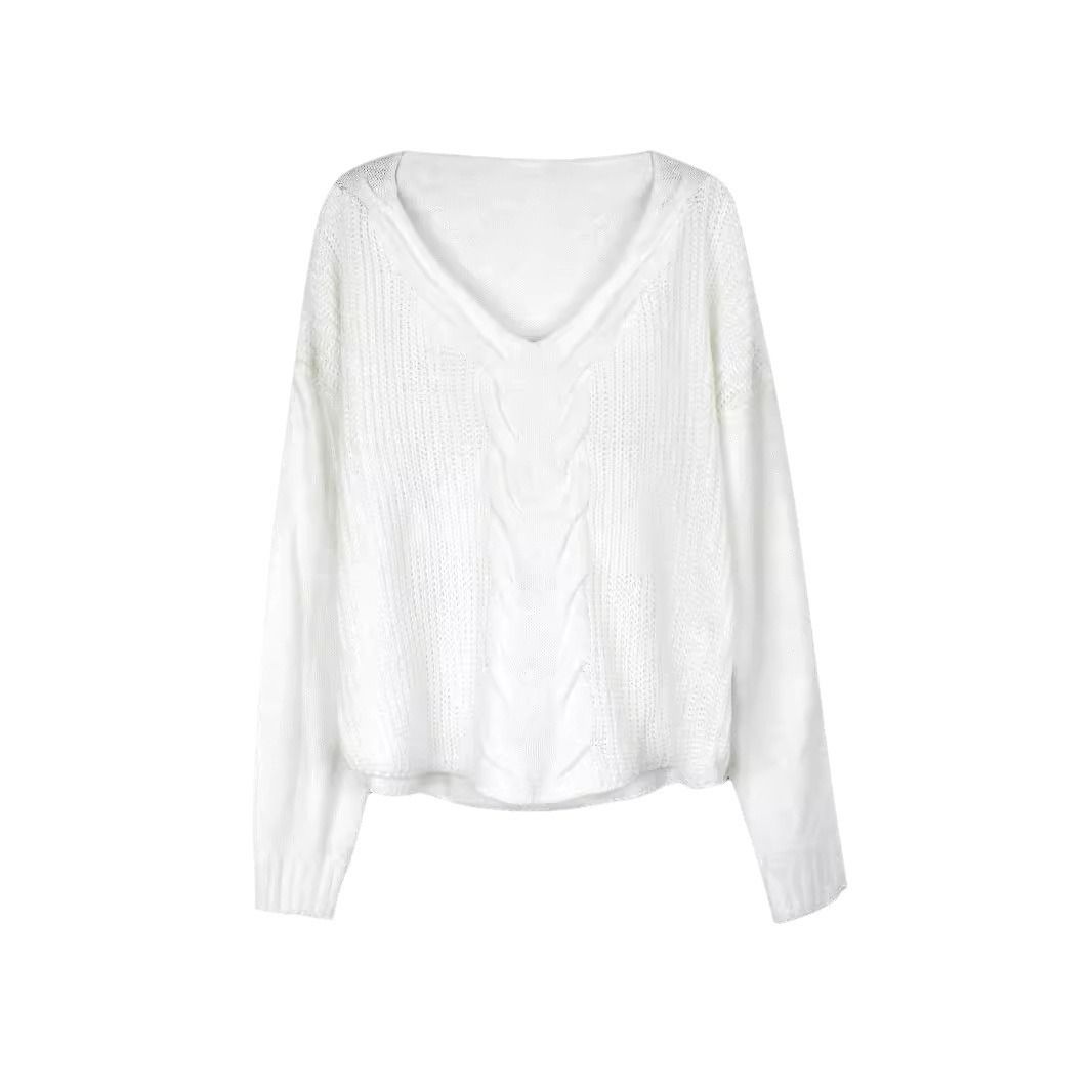 Women's Cable Knit Sweater Long Sleeve Pullover Autumn Winter SSU-00008