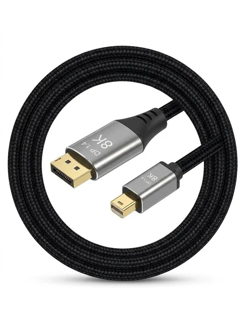 8K/16K Mini DisplayPort to DisplayPort Cable for Gaming