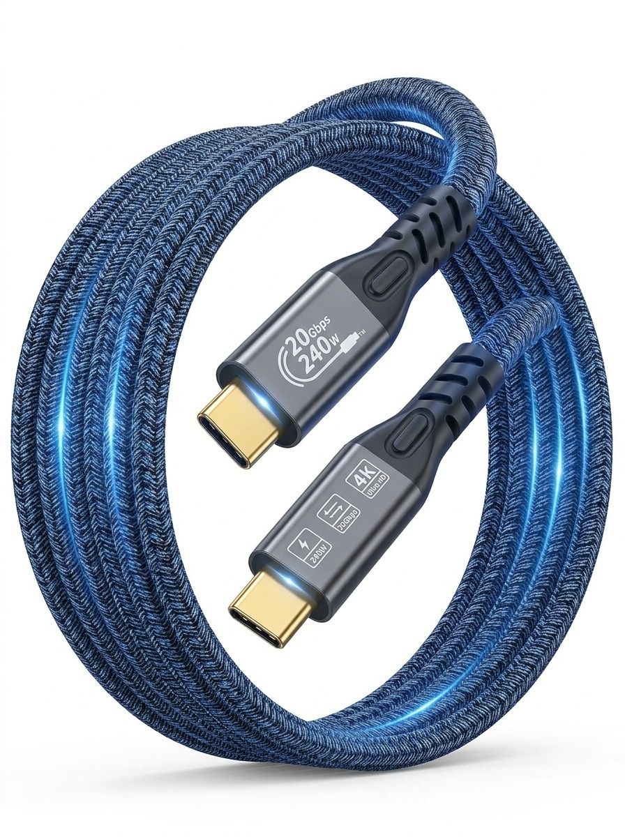 USB C to USB C Cable 240W PD 20Gbps 4K Video E-Marker