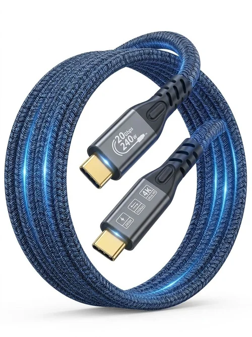 USB C to USB C Cable 240W PD 20Gbps 4K Video E-Marker