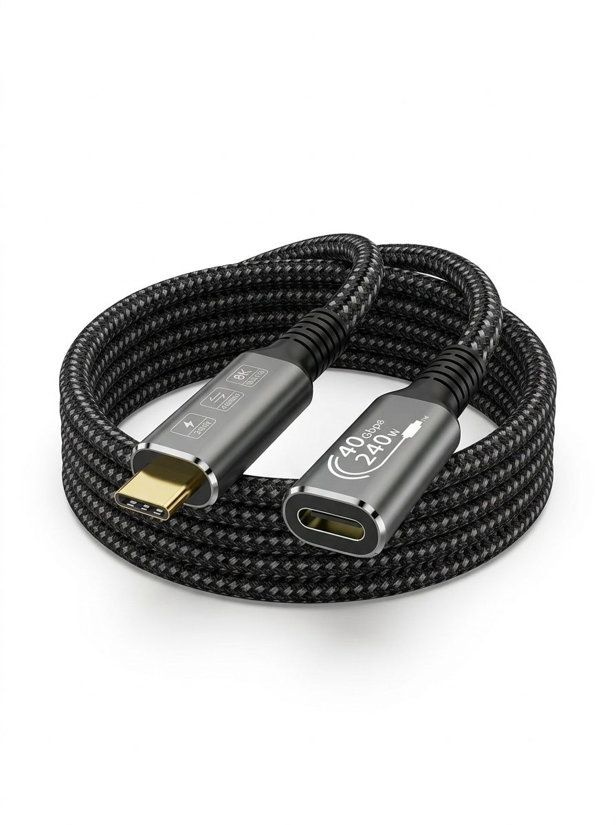 USB4 Cable 40Gbps 240W 8K UHD Type-C Thunderbolt 3/4 Compatible