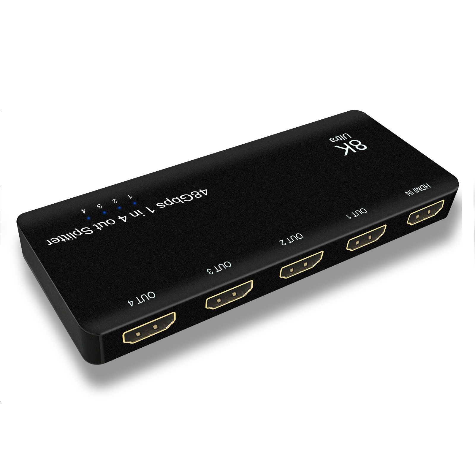 8K HDMI Splitter 1 In 4 Out - Ultra HD 48Gbps for Multiple Displays