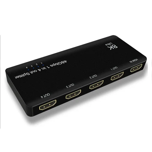 8K HDMI Splitter 1 In 4 Out - Ultra HD 48Gbps for Multiple Displays