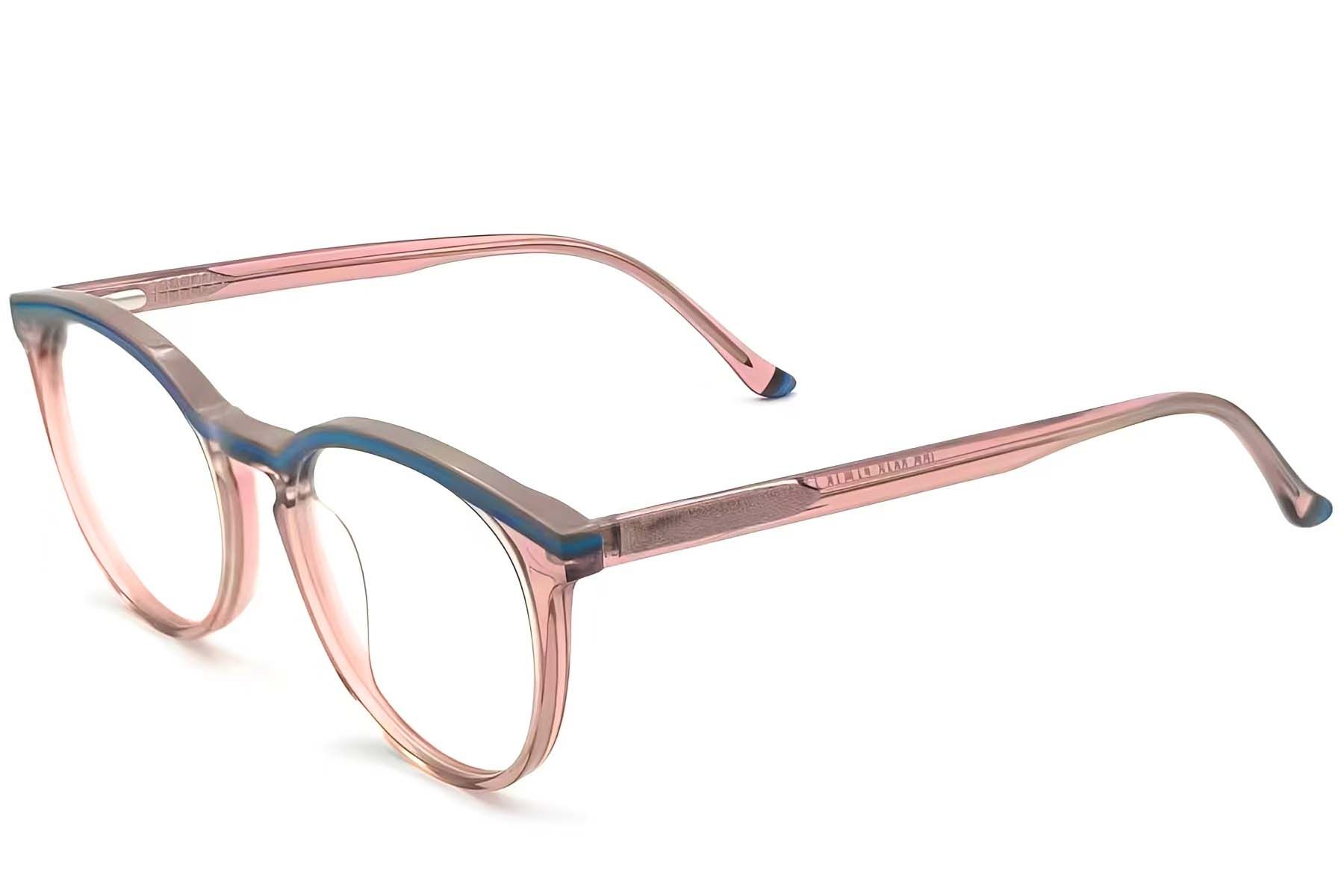 Round Pink Acetate Glasses #BS0218-0494