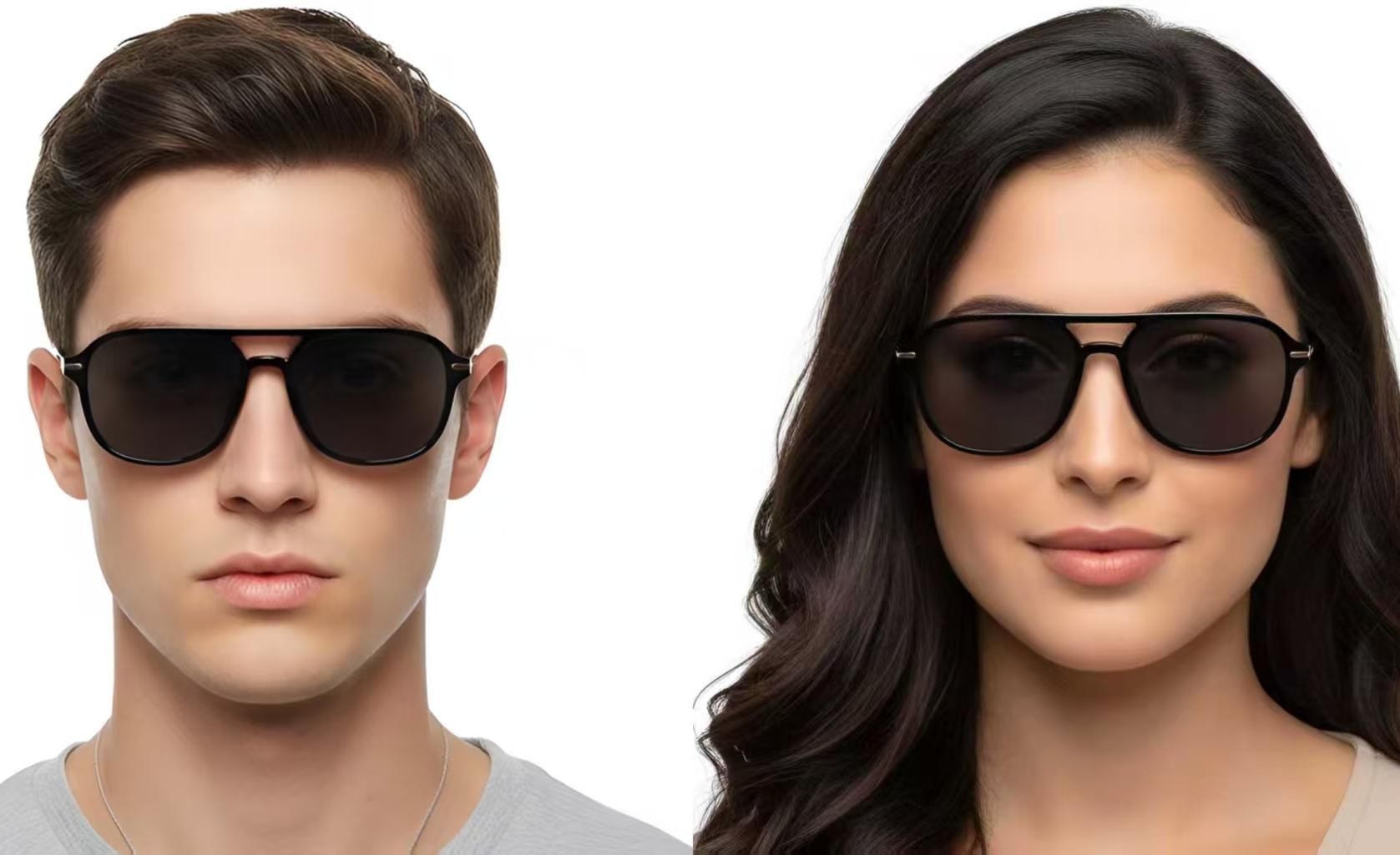 Aviator Black Plastic Sunglasses #BS2503-0290