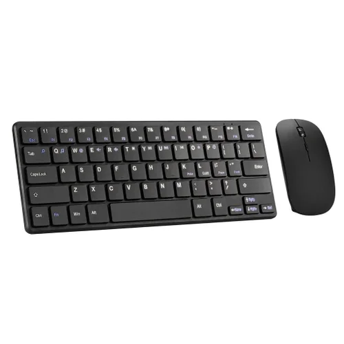 Ensemble clavier et souris de bureau sans fil 2,4 GHz compact avec économie d'énergie intelligente