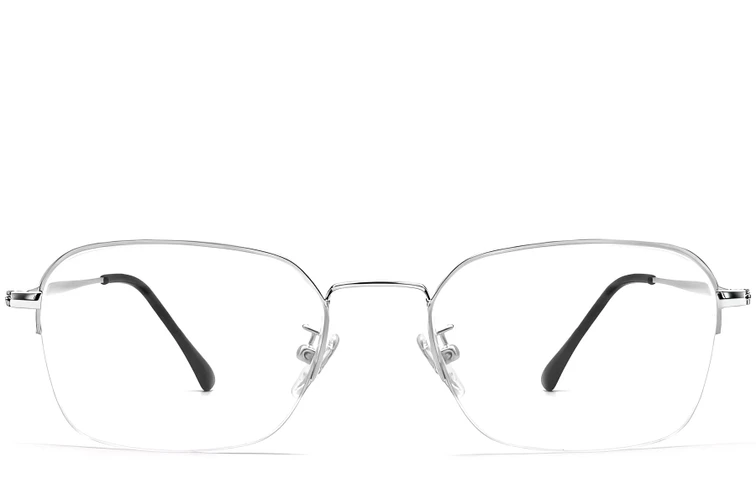 Gafas de metal plateado semi al aire #BS0406-0131