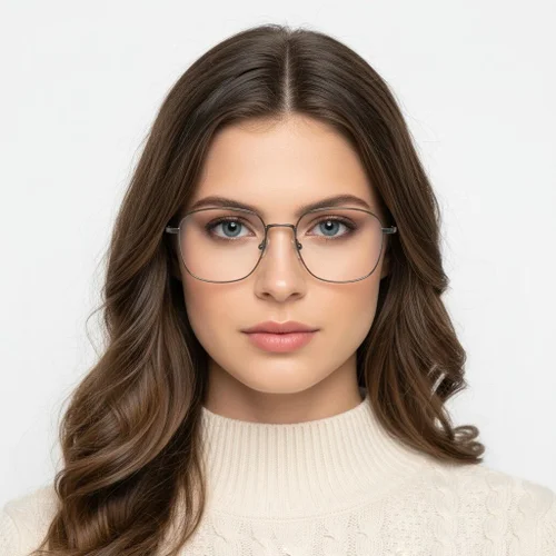 Lunettes rectangulaires en titane gris #BS1913-0163
