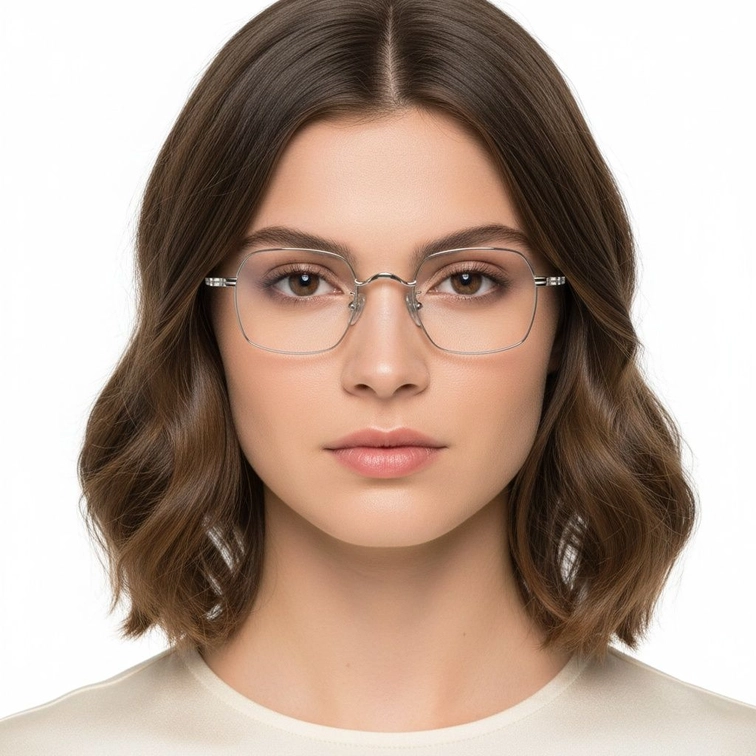 Rectangular Silver Titanium Glasses #BS1913-0191